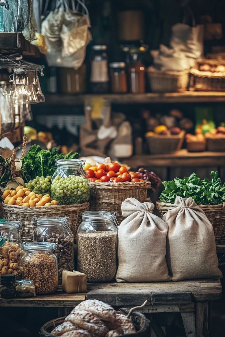 A kitchen table with a paper shopping list, fresh vegetables and a reusable bag